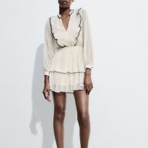 ZARA DOTTED MINI DRESS - WORN ONCE🤍🖤